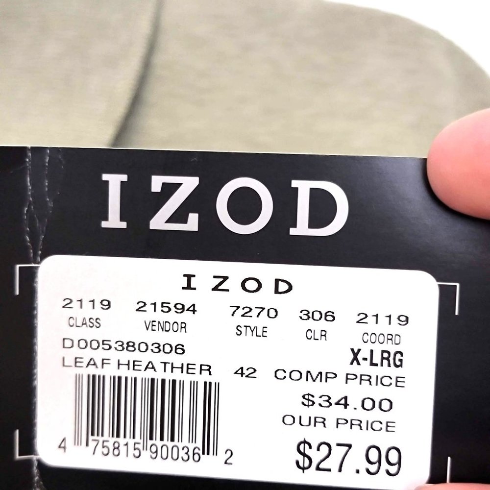 Izod NWT Deadstock 2012 Leaf Heather Green Polo Shirt Size XL - Picture 4 of 11